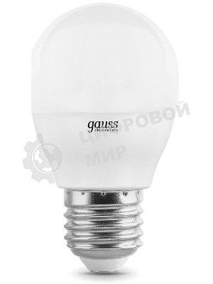 Лампа светодиодная Gauss Elementary 6Вт цок.: E27 шар 220B 4100K св. свеч. белый. ней. (упак.: 10 шт)