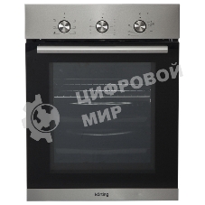 Встраиваемая электрическая духовка Korting OKB 4630 CMX/59.6 х 45 x 55 см, 6 режимов нагрева, механическое управление, утапливаемые переключатели, таймер, нержавеющая сталь