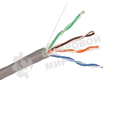 Кабель Exegate EX256748RUS Кабель UTP 4 пары кат.5e Exegate бескислородная медь, FLUKE® test pass, бухта 305м, серый, PVC