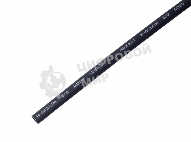 Трубка термоусадочная Rexant 6.0/2.0 1м с клеев. подсл. черный