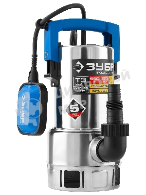 Насос ЗУБР НПГ-Т3-550 профессионал т3 погружной дренажный для грязной воды d частиц до 35мм 550Вт