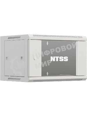 Шкаф коммутационный NTSS Премиум (NTSS-W9U6060GS-2) настенный 9U 600x600 мм пер. дв. стекл 60 кг серый IP20 сталь