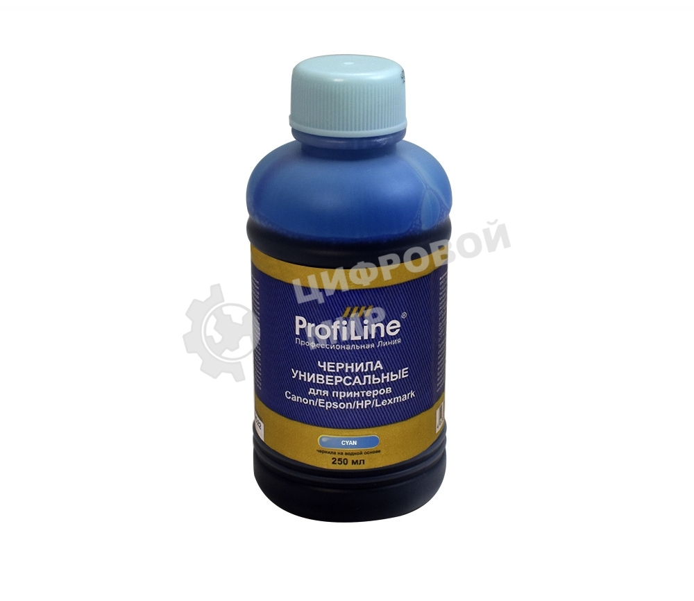 Чернила ProfiLine Premium для принтеров Canon/Epson/HP/Lexmark Cyan 250 мл водн