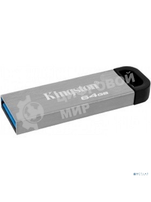Флешка USB Kingston DataTraveler KYSON (DTKN/64GB), 64Gb, USB 3.2 Gen 1, R/W 200/60, серебристый/черный