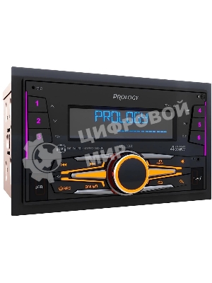 Автомагнитола Prology PRM-120, 2 DIN, Bluetooth, USB Type-A, AUX, пульт ДУ