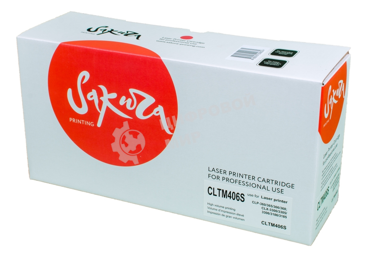 Картридж лазерный Sakura CLTM406S для Samsung CLP-360/365/365w, CLX-3300/3305/3305w/3305Fw/3305FN, Xpress C410/460, пурпурный, 1000 к.