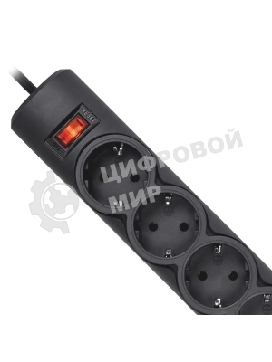 Сетевой фильтр Defender DFS 151 1.8 m, 6 розеток, черный
