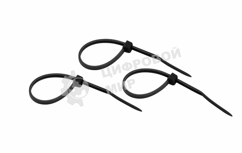 Хомут-стяжкa нeйлонoвая Rexant 100x2,5 мм, черная, упаковка 25 шт.