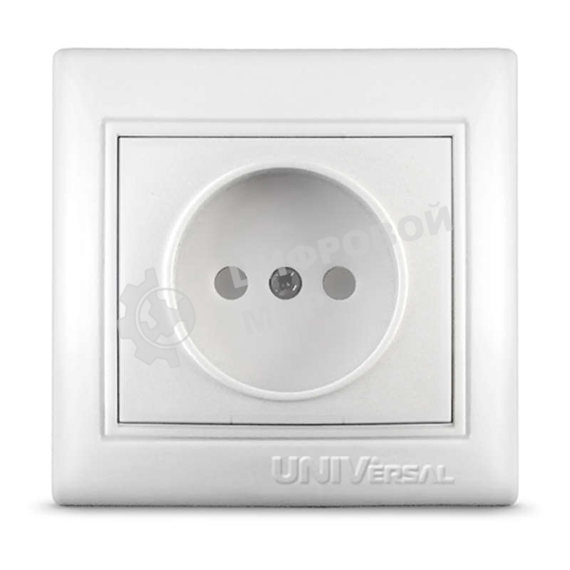 Розетка 1-м СП Севиль 16А IP20 защ. шторки без заземл. бел. Universal С0047