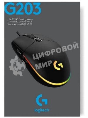 Мышь проводная Logitech G102 LIGHTSYNC черный, 8000 dpi, USB, кнопки - 6