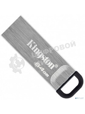 Флешка USB Kingston DataTraveler KYSON (DTKN/64GB), 64Gb, USB 3.2 Gen 1, R/W 200/60, серебристый/черный