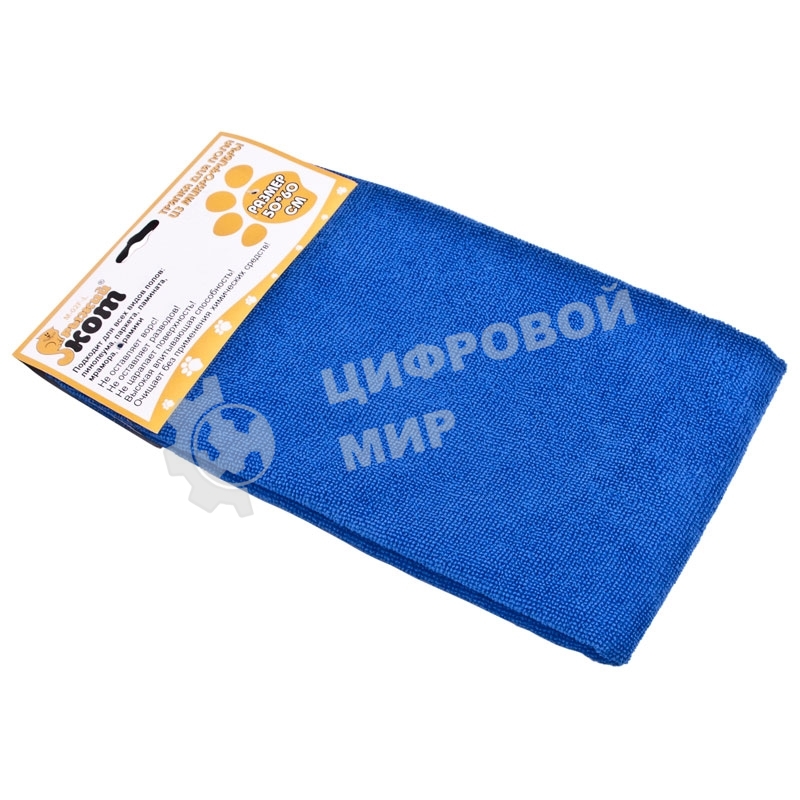 Тряпка для пола из микрофибры Рыжий кот M-02F-L, синий, размер: 50*60 см