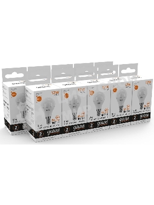 Лампа светодиодная Gauss Elementary 12Вт цок.: E14 шар 220B 3000K св. свеч. бел. теп. (упак.: 10 шт) (53112)