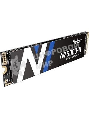 Накопитель SSD Netac NV5000 Pro, 500Gb, M.2 2280, PCIe 4.0 x4, NVMe, R/W 4800/2700, с радиатором