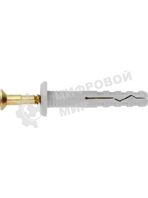 Дюбель-гвоздь Сибртех полипропиленовый грибовидный бортик 6 х 40 мм, 200 шт.