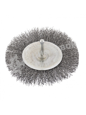 Щетка для дрели Сибртех 100 мм, плоская со шпилькой, витая проволока 0,3 мм