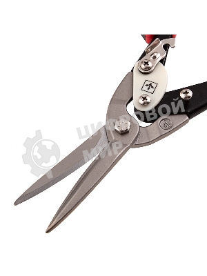 Ножницы по металлу Matrix, удлиненные, 290 мм, прямой рез, CrMo, 2-комп.обрезиненные рук-ки, PRO