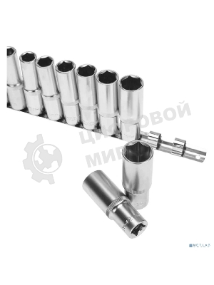 Набор удлиненных торцевых головок Rexant 1/2, шестигранные, CrV, 10 шт., 10-22 мм