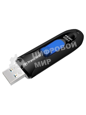 Флешка USB Transcend JetFlash 790 (TS64GJF790K), 64 Gb, USB 3.0, R/W 90/40, черный/синий