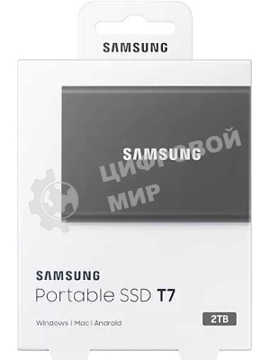 Внешний SSD Samsung T7, 2TB, USB 3.2 Gen 2 Type-C, R/W 1050/1000, титан