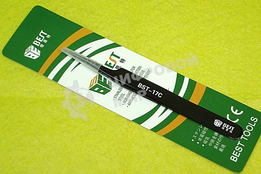 Пинцет Best BST-17С прямой острый 115 мм