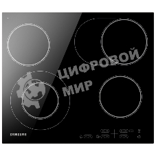 Встраиваемая электрическая варочная панель Samsung NZ64T3516AK/WT, 55 х 575 х 505 мм, стеклокерамика, скошенный край, черный