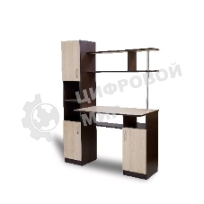 Стол-компьютерный БИТЕЛ СК-7 венге/ясень, компьютерный стол с надстройкой. Материалы: ЛДСП. Размеры: ШхГхВ (680х530х1555) мм