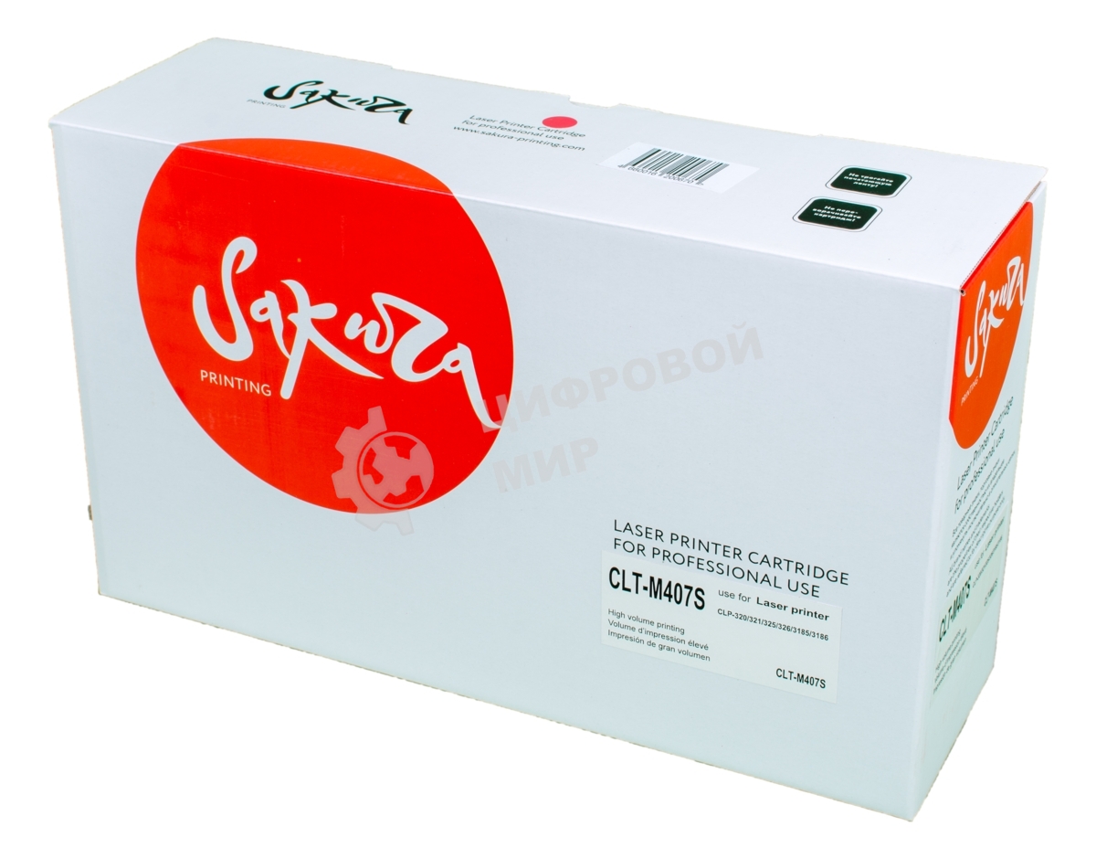 Картридж лазерный Sakura CLTM407S для Samsung CLP-320/325, CLX-3185, пурпурный, 1000 к.