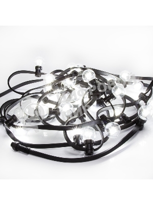 Гирлянда Neon-night LED Galaxy Bulb String 10м, черный каучук, 30 лампx6 LED белый, влагостойкая IP65
