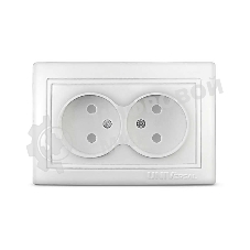 Розетка 2-м СП Севиль 16А IP22 защ. шторки без заземл. бел. Universal С0048