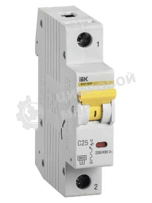 Выключатель автоматический однополюсный ВА47-60M 1Р 25А 6кА С MVA31-1-025-C IEK