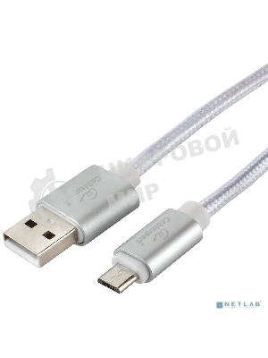 Кабель USB2.0 Cablexpert CC-U-mUSB02S-1.8M, AM/microB, серия Ultra, длина 1.8м, серебристый, блистер