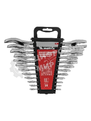 Набор ключей рожковых Matrix, 6 х 32 мм, 12 шт., CrV, хромированные