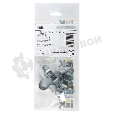 Скоба IEK CMAT11-19-010 двухлапковый 19мм оцинкованная сталь белый (упак.: 10 шт)