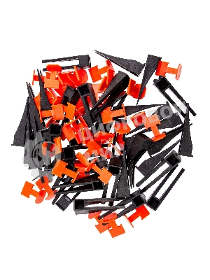 Система выравнивания плитки Сибртех (СВП), комплект: зажимы, клинья (40/40 шт) в пакете