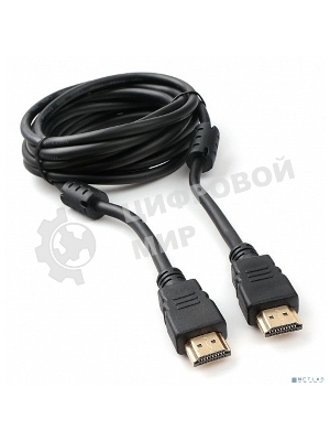 Кабель HDMI Cablexpert CCF2-HDMI4-10, 19M/19M, v2.0, медь, позол.разъемы, экран, 2 фер.кольца, 3м, черный, пакет