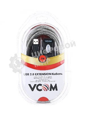 Кабель VCOM VUS7049-5M USB2.0-repeater, удлинительный активный Am-->Af 5м
