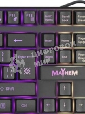 Клавиатура Defender Mayhem GK-360DL проводная, USB Type-A, чёрный
