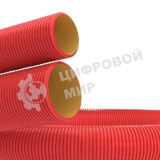 Труба гофро двустен. ПНД d63 с протяж. красн. (уп.50м) ДКС 121963