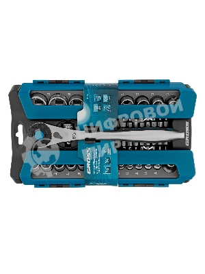 Набор торцевых головок Gross трещотка 120 зубьев, 41 предмет, 1/2