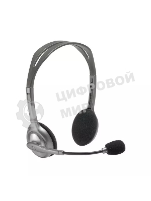 Гарнитура Logitech H110 серебристый, проводная, 3.5 мм