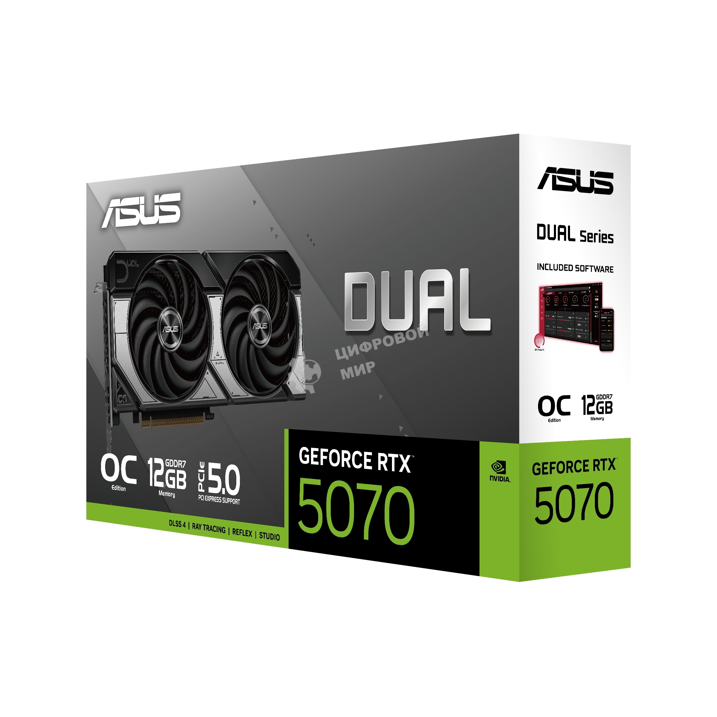 Видеокарта Asus DUAL-RTX 5070-O12G RTX 5070 12Gb 192bit GDDR7 2542/28000 HDMIx1 DPx3 HDCP Ret