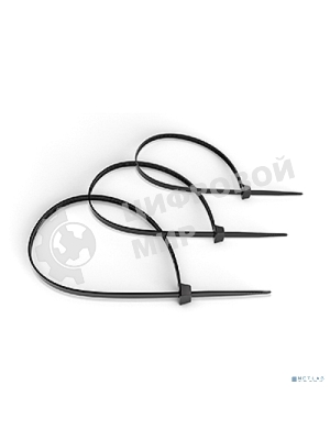 Стяжка кабельная Cabeus, неоткрывающаяся, 3,6 мм Ш, 300 мм Д, 100 шт, нейлон, черный