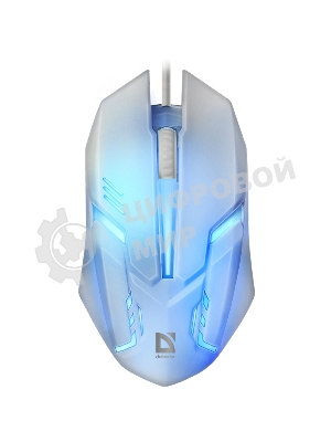 Мышь проводная Defender Cyber MB-560L белый, 1200 dpi, USB, кнопки - 3