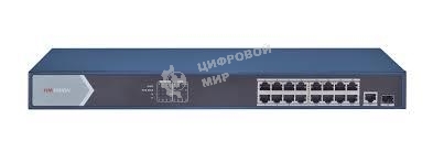 Коммутатор 16PORT 1000M POE DS-3E0518P-E/M HIKVISION с грозозащитой 6кВ