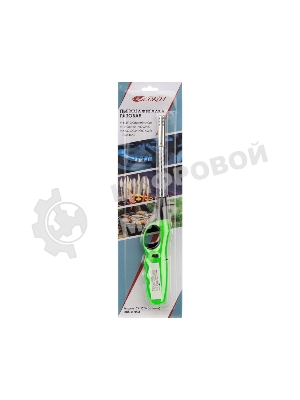 Бытовая газовая пьезозажигалка с классическим пламенем многоразовая (1 шт.) зеленая СК-302W с гибким стержнем Сокол