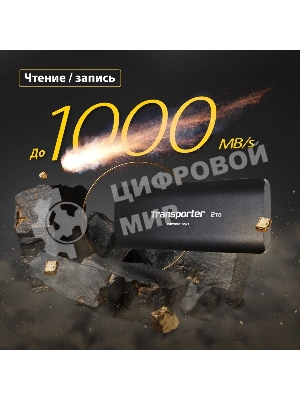 Внешний SSD Patriot Transporter, 2TB, USB 3.2 Gen 2 Type-C, R/W 1000/1000, черный
