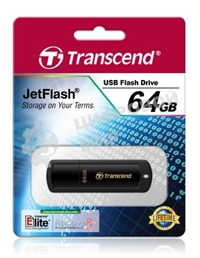 Флешка USB Transcend JetFlash 350 (TS64GJF350), 64Gb, USB 2.0, R/W 15/7, черный