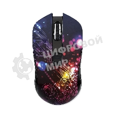 Мышь беспроводная Qumo Fractal M25 черный, 1600 dpi, радиоканал, USB, кнопки - 4