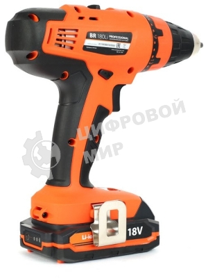 Дрель-шуруповерт Patriot BR 180Li, 18 В, 1,5 Ач, 40 Нм, щеточный